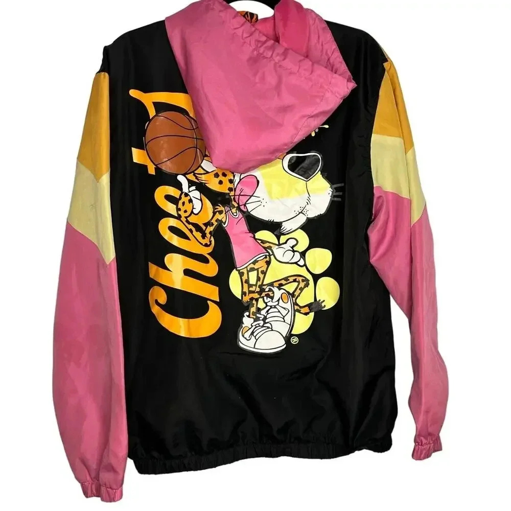 Cheetos Pullover Quarter Zip Jacket Size Small Chester Cheetah Black Novelty - Picture 2 of 9